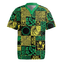 Cook Islands Mere Kiritimiti Rugby Jersey Pacific Patchwork Xmas Vibes - Polynesian Pride