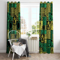 Cook Islands Mere Kiritimiti Window Curtain Pacific Patchwork Xmas Vibes - Polynesian Pride