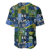 Solomon Islands Meri Kirihimete Baseball Jersey Pacific Patchwork Xmas Vibes - Polynesian Pride