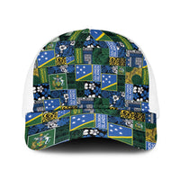 Solomon Islands Meri Kirihimete Baseball Net Cap Pacific Patchwork Xmas Vibes - Polynesian Pride