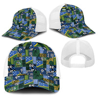Solomon Islands Meri Kirihimete Baseball Net Cap Pacific Patchwork Xmas Vibes - Polynesian Pride
