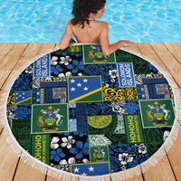 Solomon Islands Meri Kirihimete Beach Blanket Pacific Patchwork Xmas Vibes - Polynesian Pride