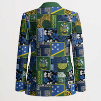 Solomon Islands Meri Kirihimete Blazer Pacific Patchwork Xmas Vibes - Polynesian Pride