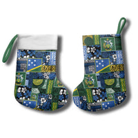 Solomon Islands Meri Kirihimete Christmas Stocking Pacific Patchwork Xmas Vibes - Polynesian Pride