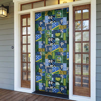 Solomon Islands Meri Kirihimete Door Cover Pacific Patchwork Xmas Vibes - Polynesian Pride