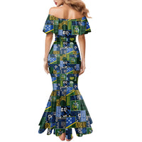 Solomon Islands Meri Kirihimete Family Matching Mermaid Dress and Hawaiian Shirt Pacific Patchwork Xmas Vibes - Polynesian Pride