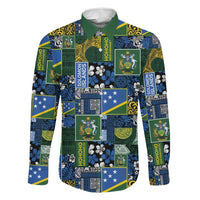 Solomon Islands Meri Kirihimete Family Matching Off The Shoulder Long Sleeve Dress and Hawaiian Shirt Pacific Patchwork Xmas Vibes - Polynesian Pride