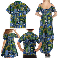 Solomon Islands Meri Kirihimete Family Matching Summer Maxi Dress and Hawaiian Shirt Pacific Patchwork Xmas Vibes - Polynesian Pride