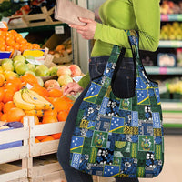 Solomon Islands Meri Kirihimete Grocery Bag Pacific Patchwork Xmas Vibes - Polynesian Pride