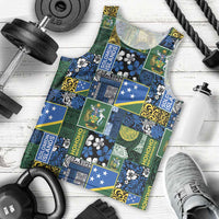 Solomon Islands Meri Kirihimete Men Tank Top Pacific Patchwork Xmas Vibes - Polynesian Pride