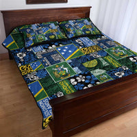 Solomon Islands Meri Kirihimete Quilt Bed Set Pacific Patchwork Xmas Vibes - Polynesian Pride