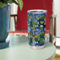 Solomon Islands Meri Kirihimete Tumbler Cup Pacific Patchwork Xmas Vibes - Polynesian Pride