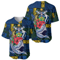 Solomon Islands Meri Kirihimete Baseball Jersey Funny Santa Riding Shark LT9 - Polynesian Pride