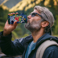 Solomon Islands Meri Kirihimete 4 in 1 Can Cooler Tumbler Funny Santa Riding Shark - Polynesian Pride