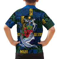Solomon Islands Meri Kirihimete Family Matching Mermaid Dress and Hawaiian Shirt Funny Santa Riding Shark - Polynesian Pride