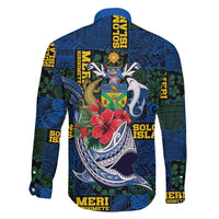 Solomon Islands Meri Kirihimete Family Matching Puletasi and Hawaiian Shirt Funny Santa Riding Shark LT9 - Polynesian Pride