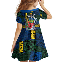 Solomon Islands Meri Kirihimete Family Matching Summer Maxi Dress and Hawaiian Shirt Funny Santa Riding Shark - Polynesian Pride