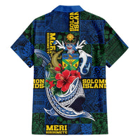 Solomon Islands Meri Kirihimete Family Matching Summer Maxi Dress and Hawaiian Shirt Funny Santa Riding Shark - Polynesian Pride