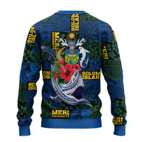 Solomon Islands Meri Kirihimete Ugly Christmas Sweater Funny Santa Riding Shark - Polynesian Pride