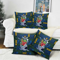 Solomon Islands Meri Kirihimete Pillow Cover Funny Santa Riding Shark - Polynesian Pride