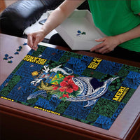 Solomon Islands Meri Kirihimete Puzzle Funny Santa Riding Shark - Polynesian Pride