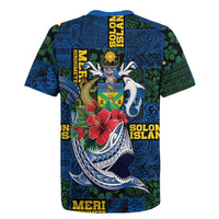 Solomon Islands Meri Kirihimete Rugby Jersey Funny Santa Riding Shark - Polynesian Pride