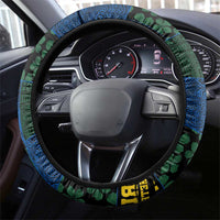 Solomon Islands Meri Kirihimete Steering Wheel Cover Funny Santa Riding Shark - Polynesian Pride