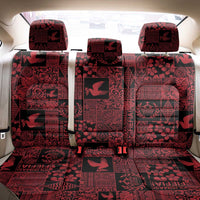 Black Tonga Kilisimasi Fiefia Back Car Seat Cover Pacific Patchwork Xmas Vibes - Polynesian Pride