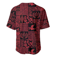 Black Tonga Kilisimasi Fiefia Baseball Jersey Pacific Patchwork Xmas Vibes LT9 - Polynesian Pride