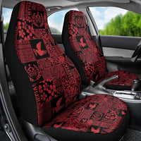 Black Tonga Kilisimasi Fiefia Car Seat Cover Pacific Patchwork Xmas Vibes - Polynesian Pride