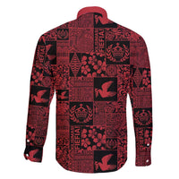 Black Tonga Kilisimasi Fiefia Family Matching Long Sleeve Bodycon Dress and Hawaiian Shirt Pacific Patchwork Xmas Vibes - Polynesian Pride