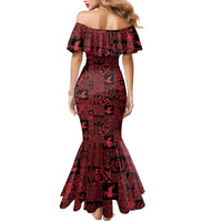Black Tonga Kilisimasi Fiefia Family Matching Mermaid Dress and Hawaiian Shirt Pacific Patchwork Xmas Vibes - Polynesian Pride