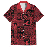 Black Tonga Kilisimasi Fiefia Family Matching Off Shoulder Maxi Dress and Hawaiian Shirt Pacific Patchwork Xmas Vibes - Polynesian Pride