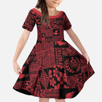 Black Tonga Kilisimasi Fiefia Family Matching Summer Maxi Dress and Hawaiian Shirt Pacific Patchwork Xmas Vibes - Polynesian Pride