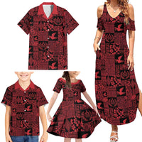 Black Tonga Kilisimasi Fiefia Family Matching Summer Maxi Dress and Hawaiian Shirt Pacific Patchwork Xmas Vibes - Polynesian Pride