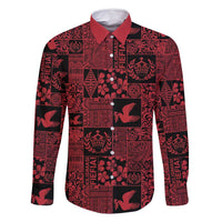 Black Tonga Kilisimasi Fiefia Family Matching Tank Maxi Dress and Hawaiian Shirt Pacific Patchwork Xmas Vibes - Polynesian Pride