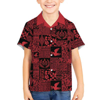 Black Tonga Kilisimasi Fiefia Family Matching Tank Maxi Dress and Hawaiian Shirt Pacific Patchwork Xmas Vibes - Polynesian Pride