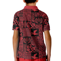 Black Tonga Kilisimasi Fiefia Kid Polo Shirt Pacific Patchwork Xmas Vibes LT9 - Polynesian Pride