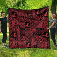 Black Tonga Kilisimasi Fiefia Quilt Pacific Patchwork Xmas Vibes - Polynesian Pride