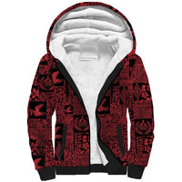 Black Tonga Kilisimasi Fiefia Sherpa Hoodie Pacific Patchwork Xmas Vibes - Polynesian Pride