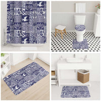 Blue Tonga Kilisimasi Fiefia Bathroom Set Pacific Patchwork Xmas Vibes - Polynesian Pride