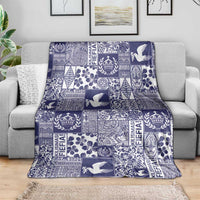 Blue Tonga Kilisimasi Fiefia Blanket Pacific Patchwork Xmas Vibes - Polynesian Pride