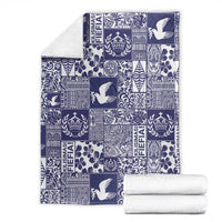 Blue Tonga Kilisimasi Fiefia Blanket Pacific Patchwork Xmas Vibes - Polynesian Pride