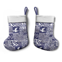Blue Tonga Kilisimasi Fiefia Christmas Stocking Pacific Patchwork Xmas Vibes - Polynesian Pride