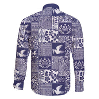 Blue Tonga Kilisimasi Fiefia Family Matching Long Sleeve Bodycon Dress and Hawaiian Shirt Pacific Patchwork Xmas Vibes - Polynesian Pride