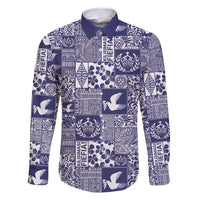 Blue Tonga Kilisimasi Fiefia Family Matching Mermaid Dress and Hawaiian Shirt Pacific Patchwork Xmas Vibes - Polynesian Pride