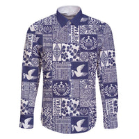 Blue Tonga Kilisimasi Fiefia Family Matching Short Sleeve Bodycon Dress and Hawaiian Shirt Pacific Patchwork Xmas Vibes - Polynesian Pride