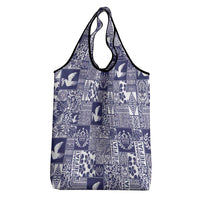 Blue Tonga Kilisimasi Fiefia Grocery Bag Pacific Patchwork Xmas Vibes - Polynesian Pride