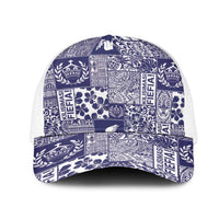 Blue Tonga Kilisimasi Fiefia Mesh Trucker Cap Pacific Patchwork Xmas Vibes - Polynesian Pride