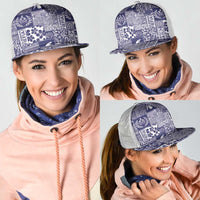 Blue Tonga Kilisimasi Fiefia Mesh Trucker Cap Pacific Patchwork Xmas Vibes - Polynesian Pride